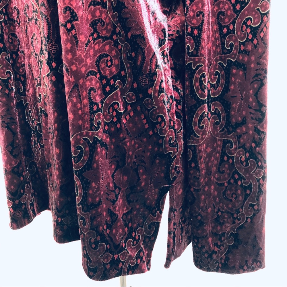 Boho Paisley Velvet Tunic Top M - Picture 3 of 8